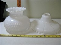 2 Milk Glass Lamp Shades