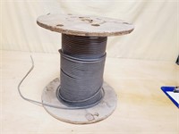 Partial Spool of Plastic Coated Clothesline Cable