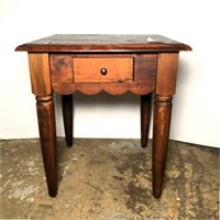 Vintage Wooden Side Table with Drawer