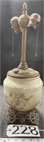 Antique Electrified Handpainted Banquet Lamp