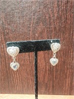 Beautiful pair Judith Ripka 925 pierced earrings