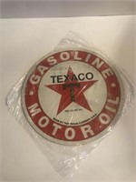 New 12 in round metal Texaco sign
