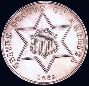 1862 Silver Three Cent