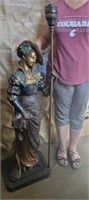 Art Nouveau Lady Lamp Bronze? 4.5 Ft Tall