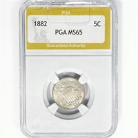1882 Shield Nickel PGA MS65