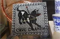 DECORATIVE TILE - POMPEII MOSAIC CAVE CANEM