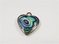 Sterling Silver Abalone Heart Pendant
