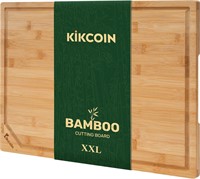 Large Bamboo Cutting Board, Kikcoin 20x14