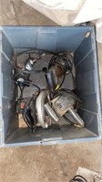 Tote with SkilSaw, Power House Drill, Ram Drill,