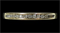 10K Yellow gold channel set diamond "I Love You"