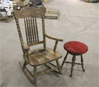 Vintage Rocking Chair & Stool