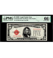 Rare 1928F $5 Legal Tender Note. FR: 1531Wi (WIDE)