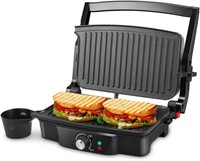 (N) Panini Maker, iSiLER 4 Slice Panini Press Gril