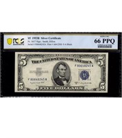 1953B $5 Silver Certificate PCGS Graded: 66 PPQ FR