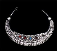 Kuchi tribal silver torc necklace