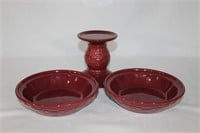 Longaberger Woven Traditions Cereal Bowls/Candle