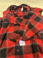 size large red flannel