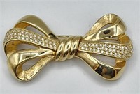 Signed S.a.l.bow Brooch Pin