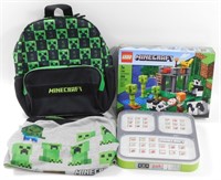 * New Minecraft Lot - Legos, Shirt, Backpack,