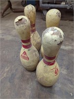 vintage wooden bowling pins