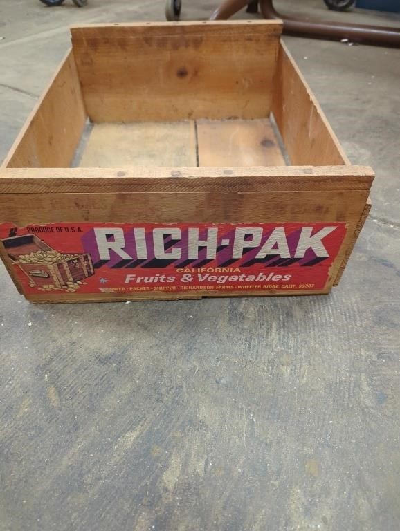 rick pak wooden adverising box