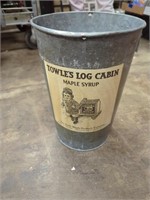 towles log cabin maple syrup metel bucket