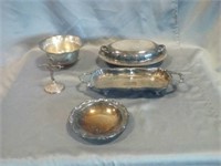 Lot of silver / silver plate serving pieces