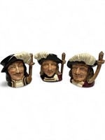 Royal Doulton Toby mugs three musketeers grouping