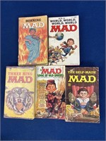(5) 1960’s Mad Paperback books, one is missing a