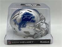 Autographed Detroit Lions Jahmyr Gibbs Mini Helmet