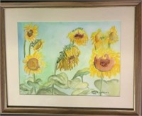 Katherine Langley SUN FLOWERS Watercolor