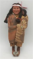 (UV) Vintage Skookum doll Mother and papoose