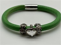Brighton Green Leather Fancy Bracelet