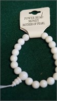 NWT Power Bead Money Mother of Pearl Bracelet