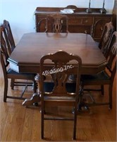 Solid Wood Dining Room Table with 6 Chairs