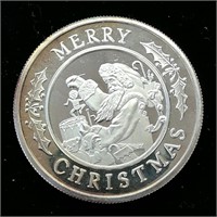 One Troy Ounce .999 Silver Merry Christmas