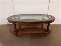 Coffee Table w/Stained Glass Top 45"x25" x16" t