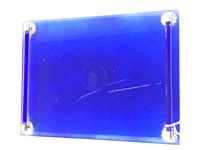 Artdeco cobalt blue glass makeup vanity tray