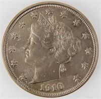 Coin 1910 Liberty Head Nickel Choice BU