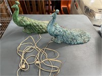 LOT OF 2 HANDMADE PEACOCK LIGHTS