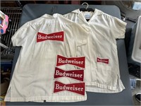 VINTAGE BOWLING SHIRTS WITH BUDWEISER PATCHES