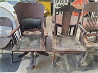 Two Button Trimmed Early Office Chair / Arm Chair