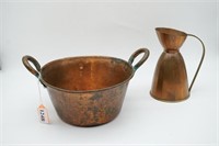 Copper Pot & Small Pitcher