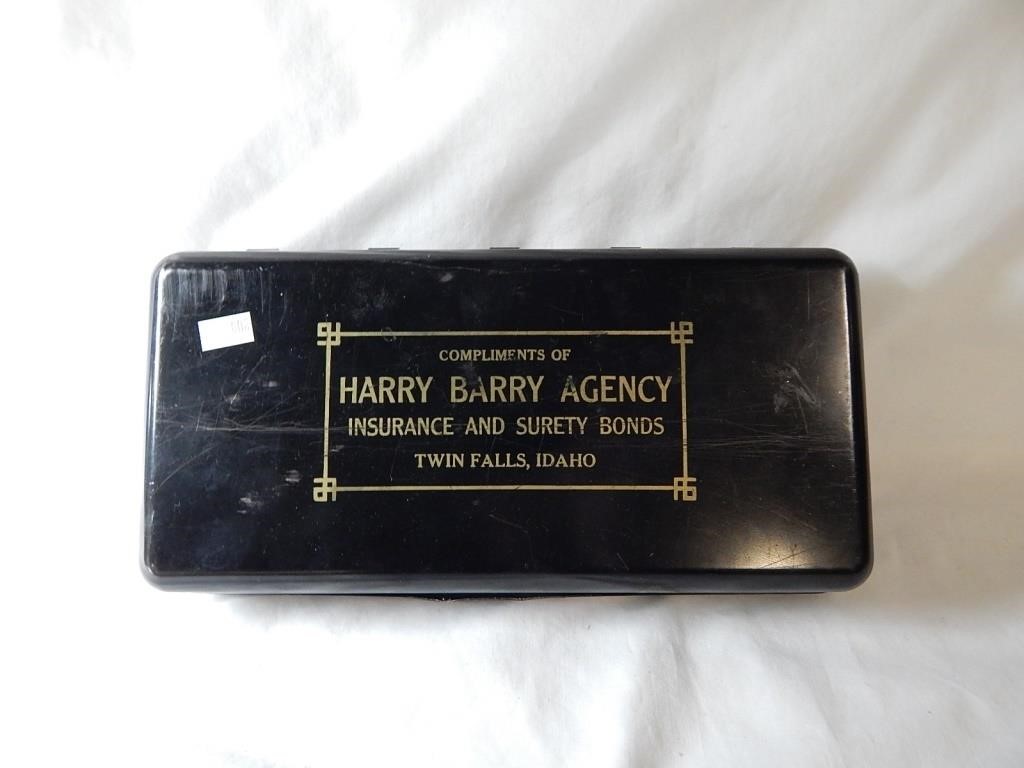Vintage Harry Barry Agency Cash Box Twin Falls Id