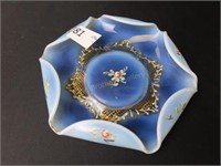 Victorian Opalescent Folded Sides Tray/Plate-