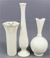 Lenox Porcelain Vases / 3 pc