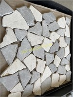Mosaic Tile Light Grey and White/Cream Marble