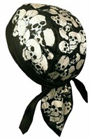 100% Cotton Skull & Bones Skeleton Bandana QTY3