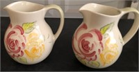 L - ROYAL ALBERT ROSE GARDEN EARTHENWARE PITCHERS