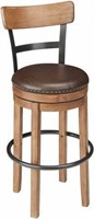 ASHLEY PINNADEL SWIVEL BAR STOOL - PUB HEIGHT